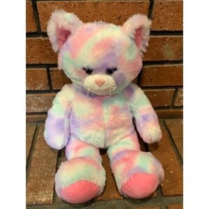 Build a Bear Pastel Swirl Kitty Cat Tie-dye Stuffed Animal Plush